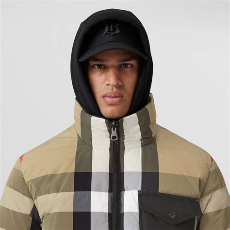 burberry mens puffer jacket|reversible check nylon puffer jacket.